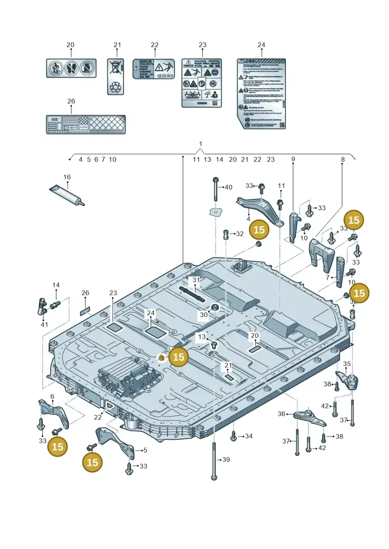 12E998754 — Audi Q8 e-tron (2018-2020) diagram 586915510, position 15