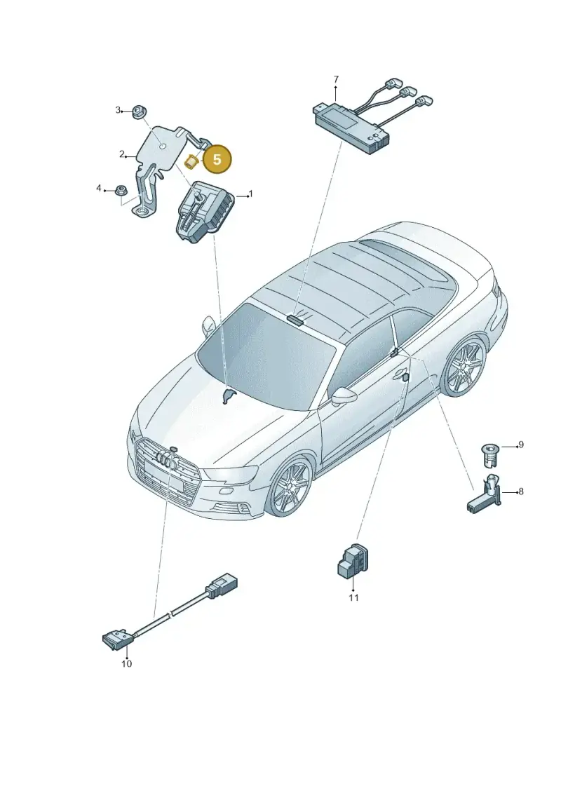 171035343A — Audi A3 Cabrio (2016-2020) diagram 891951400, position 5