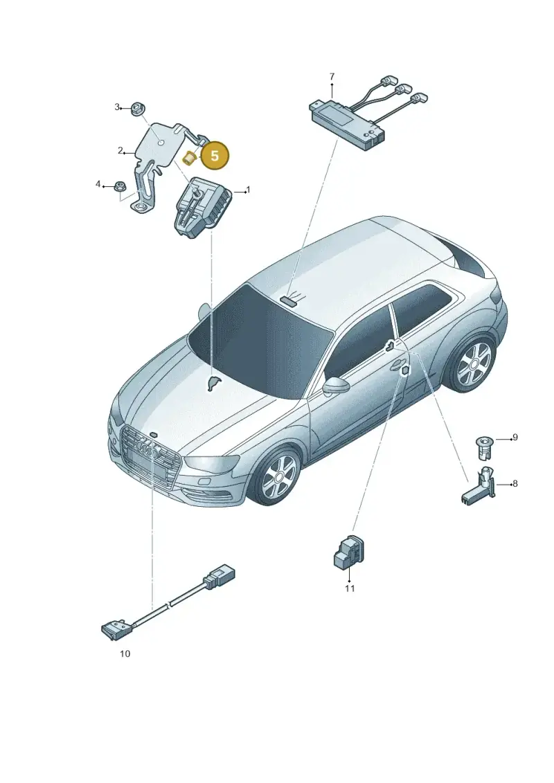 171035343A — Audi RS3 Limousine (2017-2020) diagram 745951400, position 5