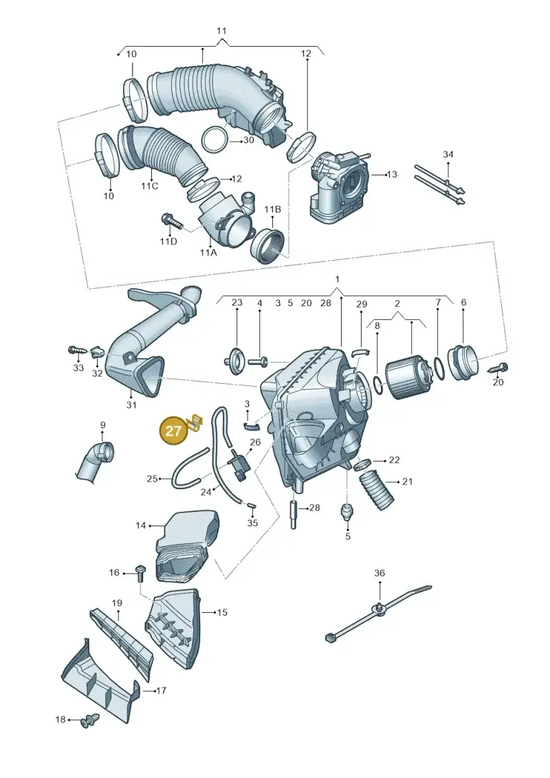 171201981 — Audi A6 2.7 TDI (2008-2011) diagram 448133400, position 27