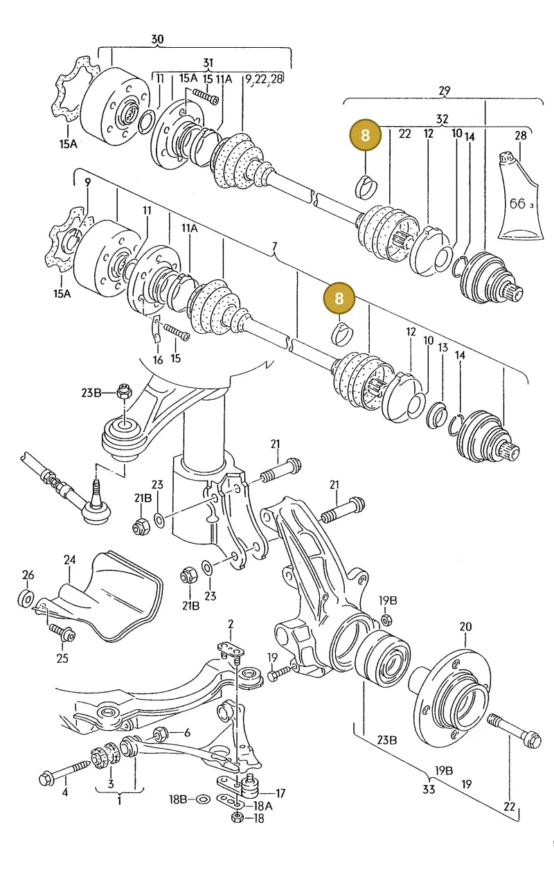 171407293B — Audi 80/90 (1989-1991) diagram 071050060, position 8