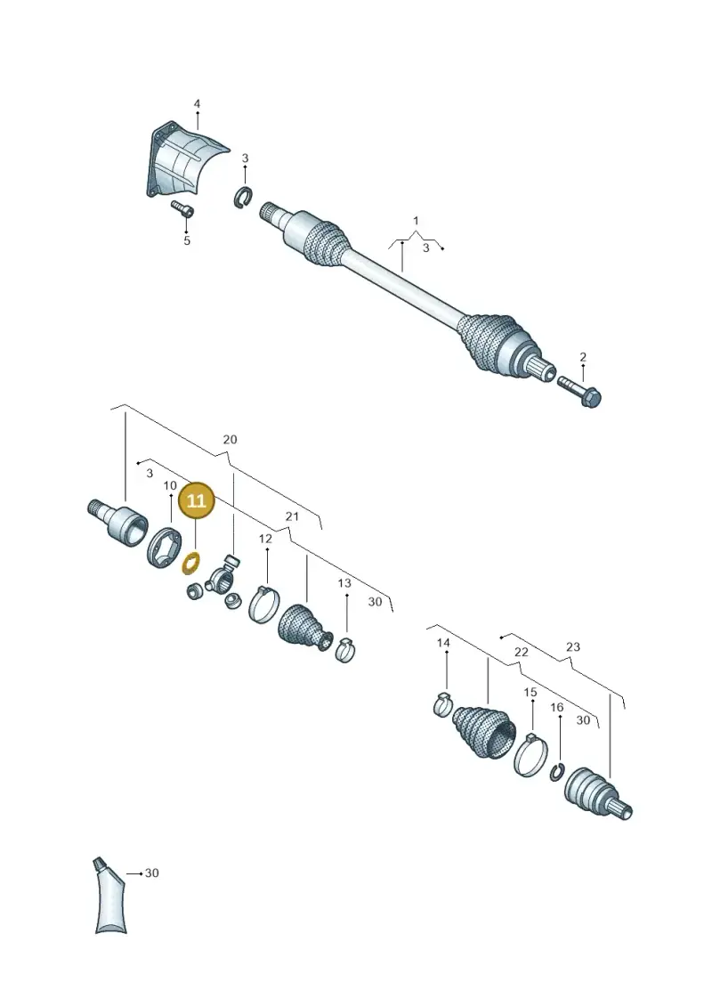 180407297 — Audi A3 Limousine 2.0 (2015-2016) diagram 460407600, position 11
