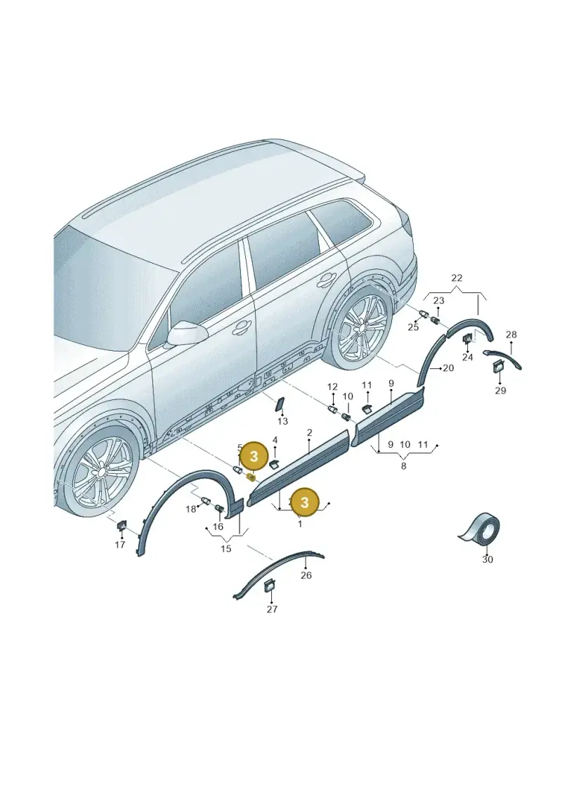 191853585A — Audi Q7 qu. 3.0 TDI (2015-2019) diagram 859853100, position 3