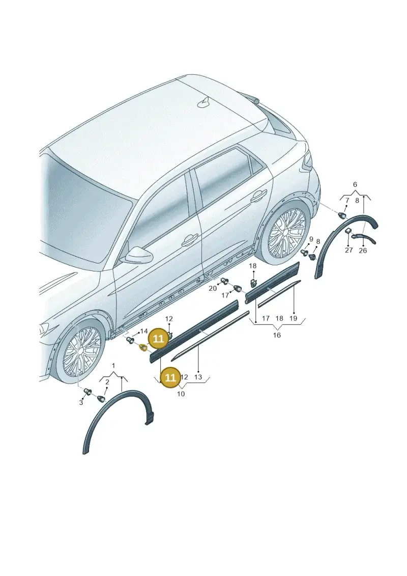 191853585A — Audi RSQ3 Sportback (2019-2024) diagram 597853150, position 11