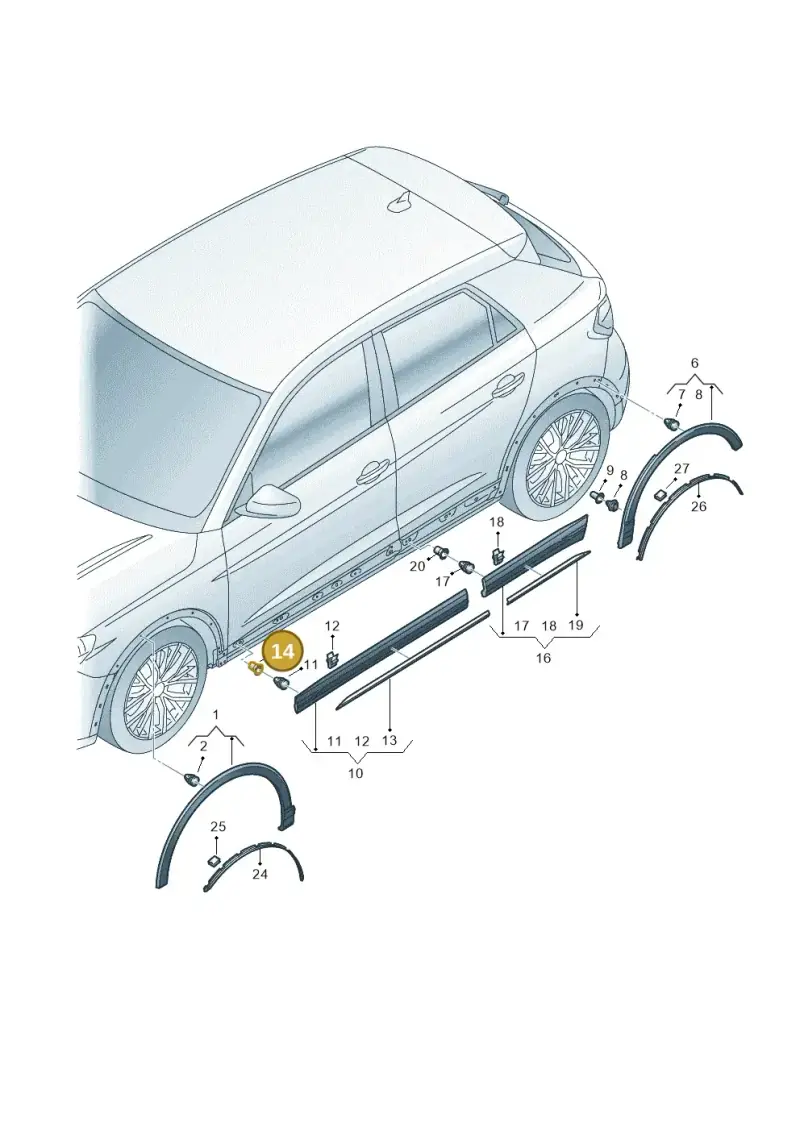191853586C — Audi Q3 quattro (2018-2019) diagram 597853100, position 14