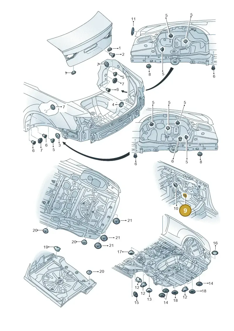 191971928 — Audi A3 Cabrio (2016-2020) diagram 778803350, position 9