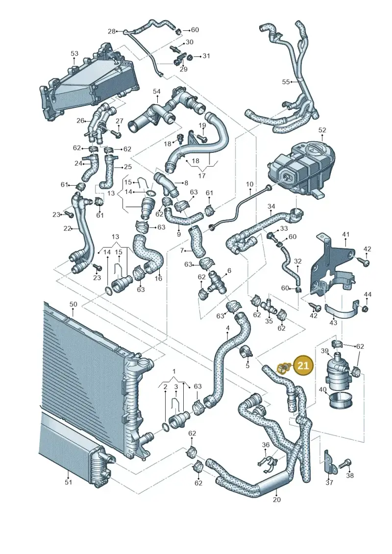 1C0422705A — Audi A6 qu. 3.0 tdi (2014-2018) diagram 717121180, position 21