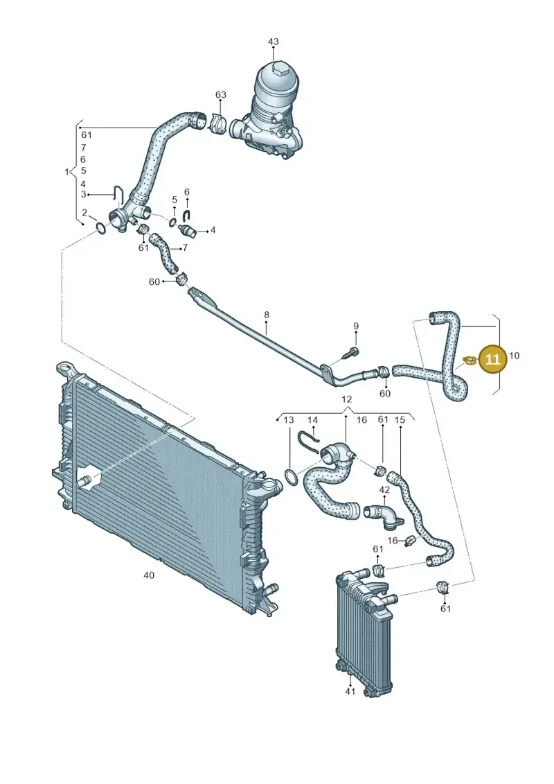 1C0422705A — Audi A7 Sportback (2014-2018) diagram 788121290, position 11