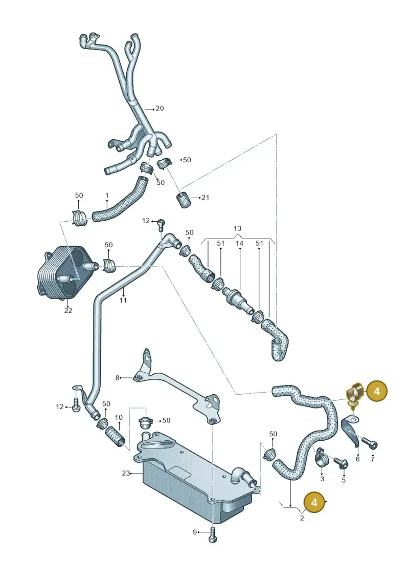 1C0422705A — Audi A6 qu. 3.0 tdi (2014-2018) diagram 798121100, position 4