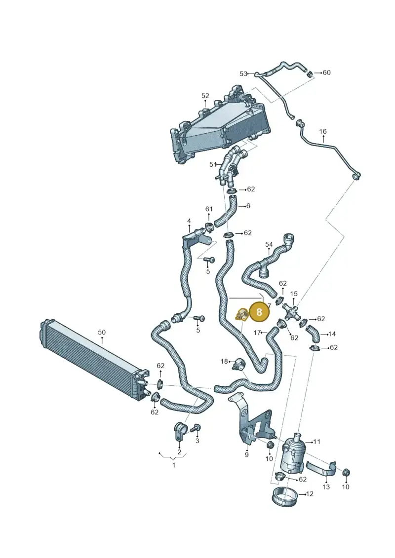 1C0422705A — Audi A5 Sportback (2016-2020) diagram 849121300, position 8