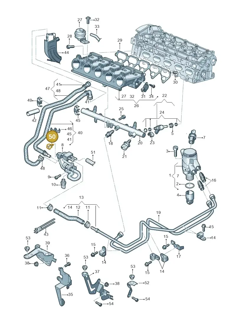 1C0422705B — Audi RS3 Sportback (2015-2016) diagram 858133340, position 50
