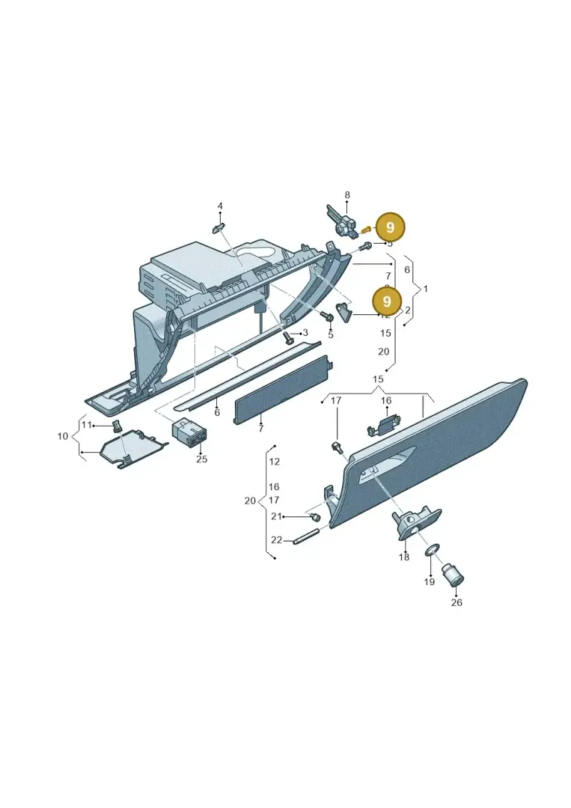 1C1880802 — Audi RS3 Limousine (2017-2020) diagram 890857200, position 9