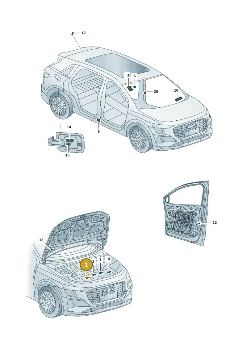 1EA010008B — Audi Q5 e-tron (2021-) diagram 89d010000, position 1