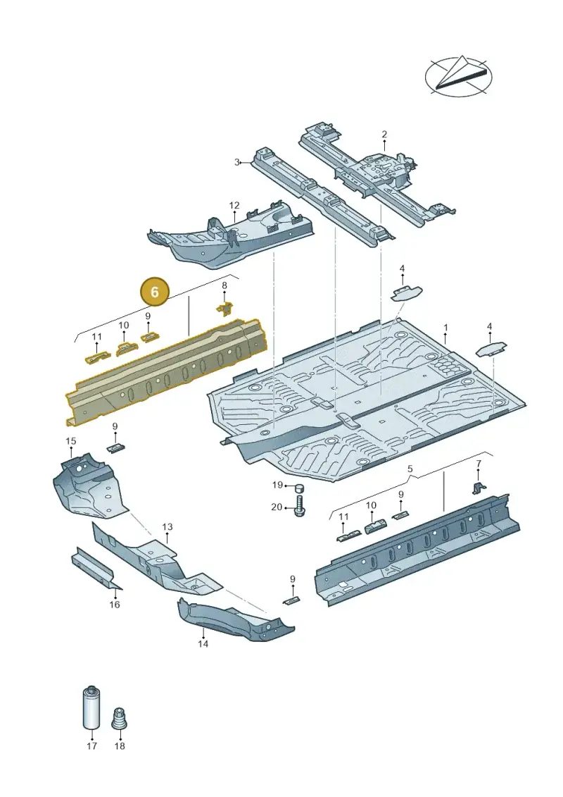 1EA801252A — Audi Q4 Sportback (2021-2022) diagram 89a803010, position 6