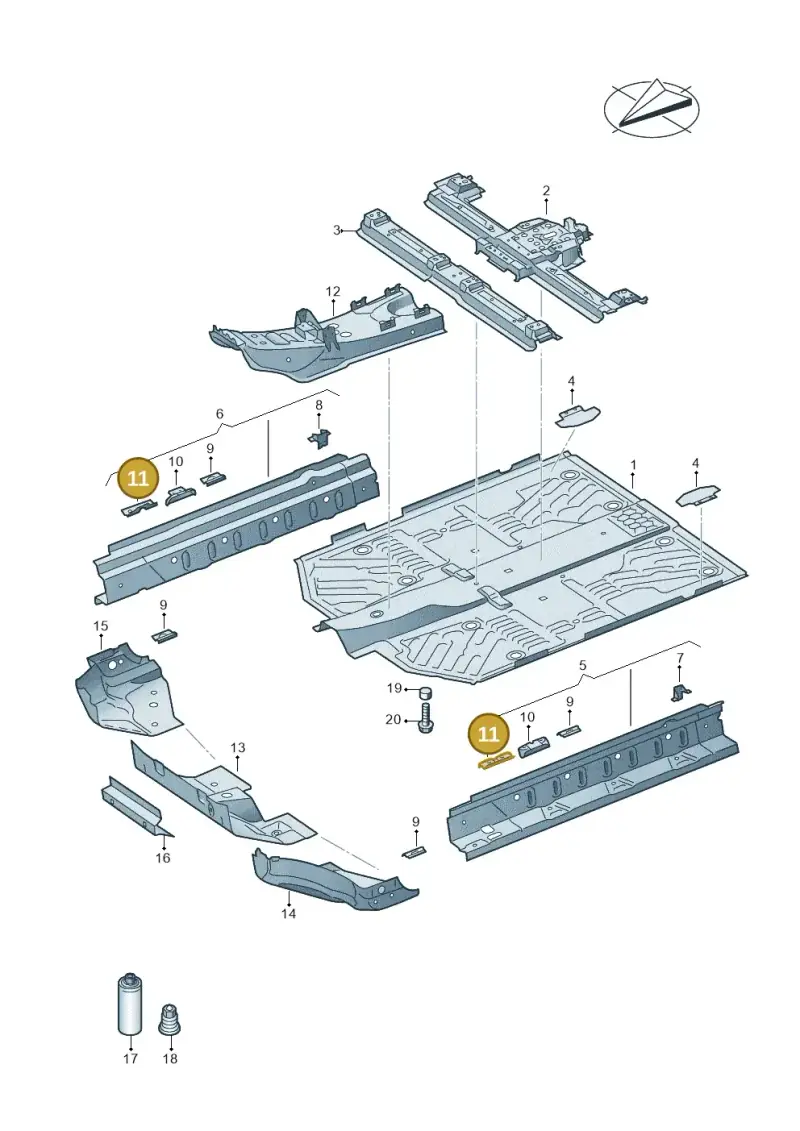 1EA802307 — Audi Q4 Sportback (2021-2022) diagram 89a803010, position 11