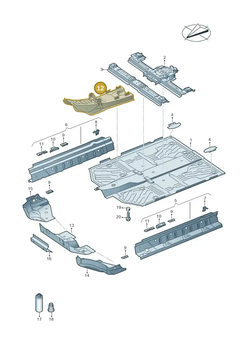 1EA803296 — Audi Q4 Sportback (2021-2022) diagram 89a803010, position 12