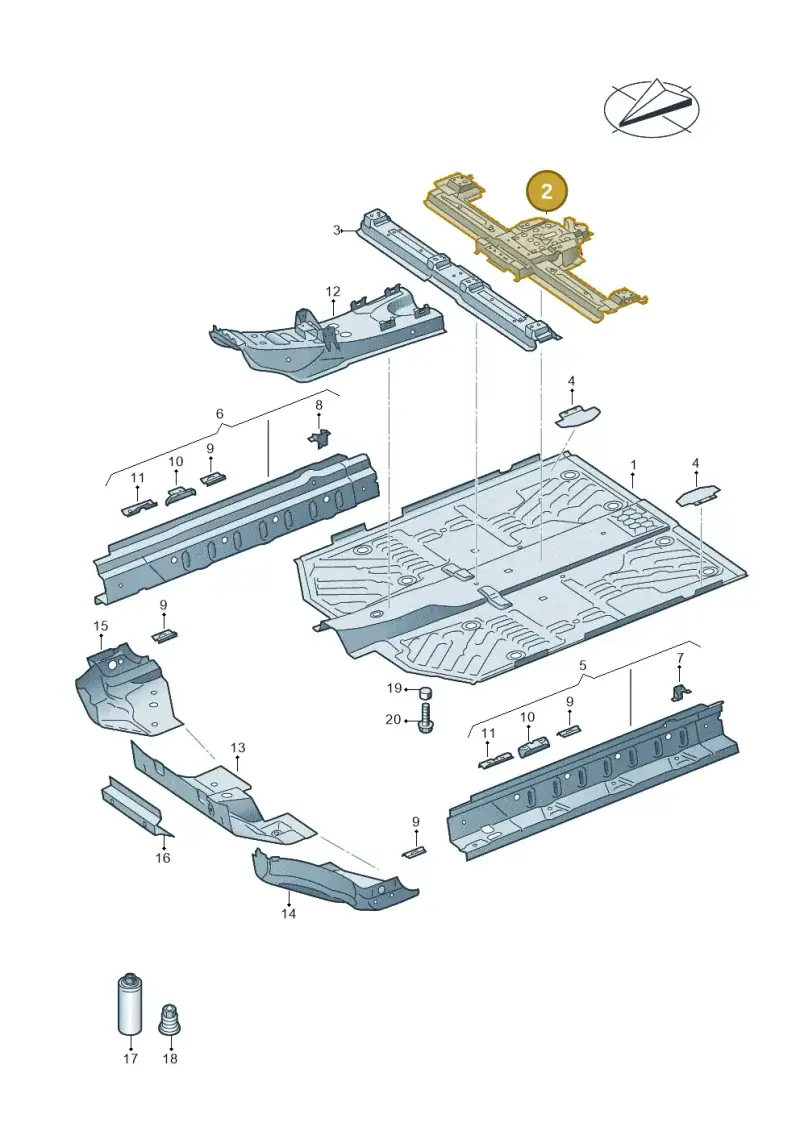 1EA803301A — Audi Q4 Sportback (2021-2022) diagram 89a803010, position 2