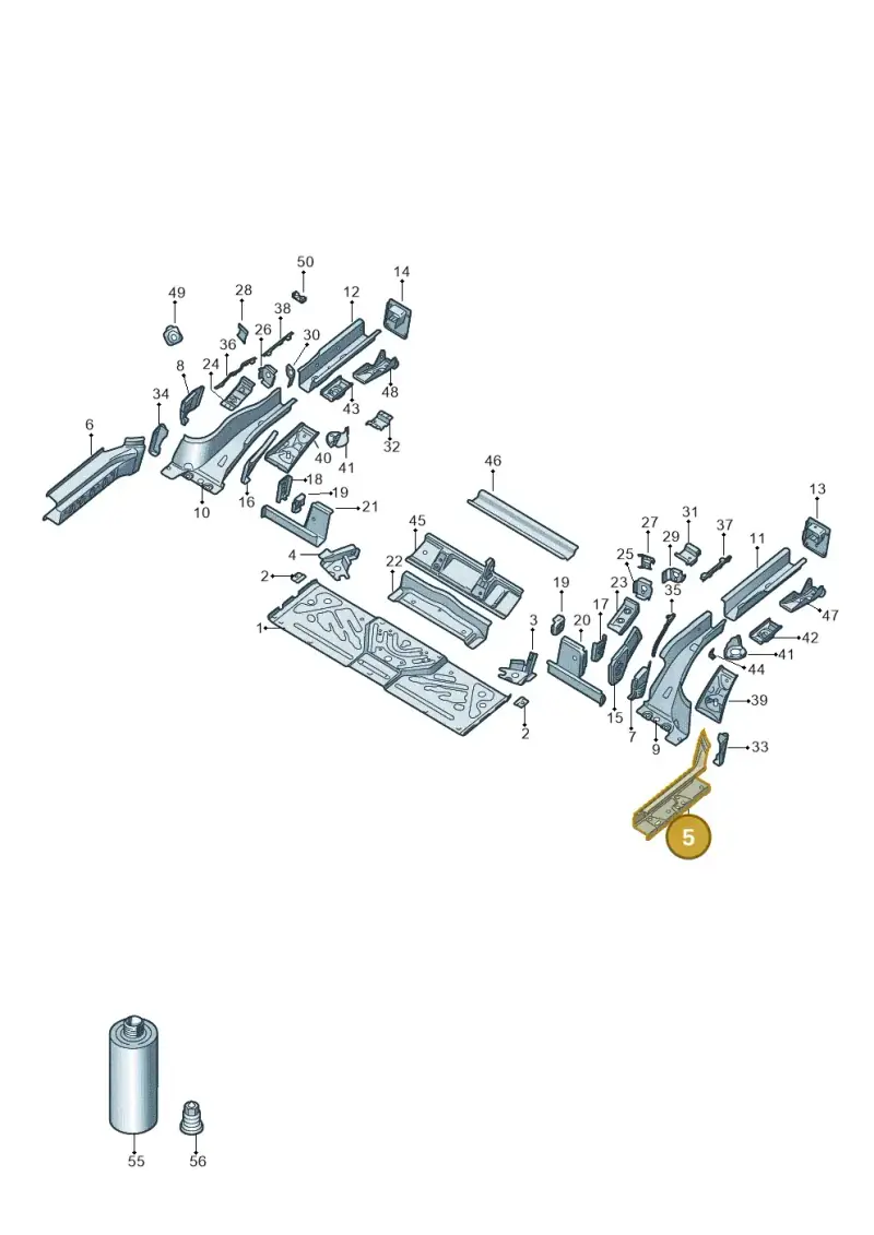 1EA803713A — Audi Q4 Sportback (2021-2022) diagram 89a803020, position 5