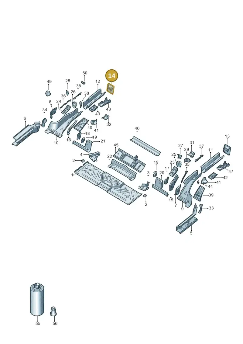 1EA804474A — Audi Q4 Sportback (2021-2022) diagram 89a803020, position 14