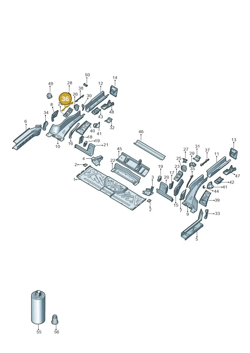 1EA804536 — Audi Q4 Sportback (2021-2022) diagram 89a803020, position 36
