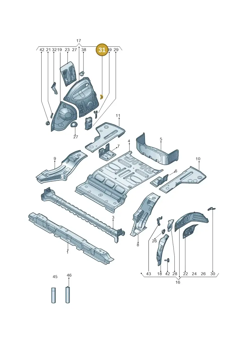 1EA813696 — Audi Q5 e-tron (2021-) diagram 89d803015, position 31