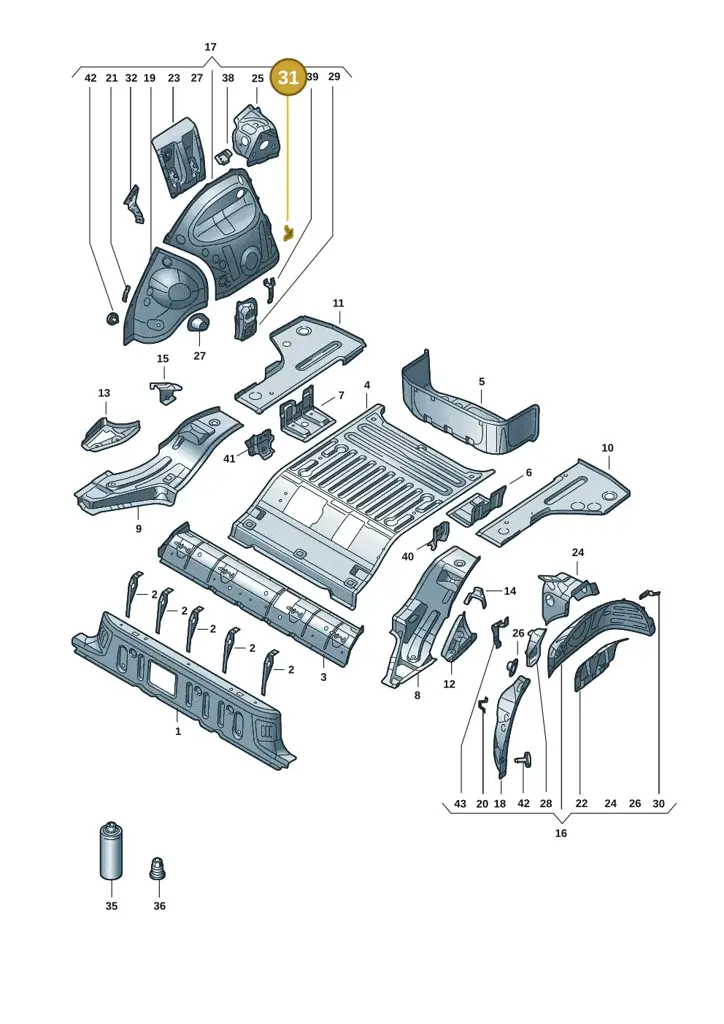 1EA813696 — Audi Q4 Sportback (2021-2022) diagram 89a803015, position 31