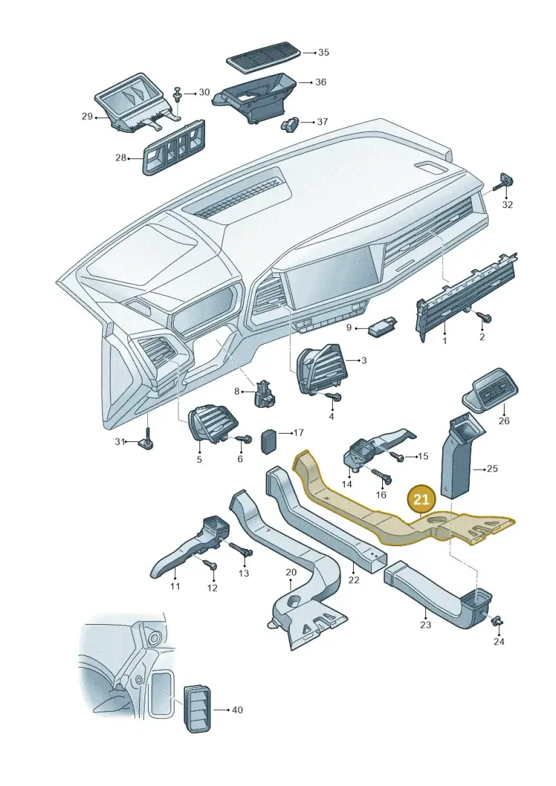 1EA819802 — Audi Q4 Sportback (2021-2022) diagram 89a819100, position 21