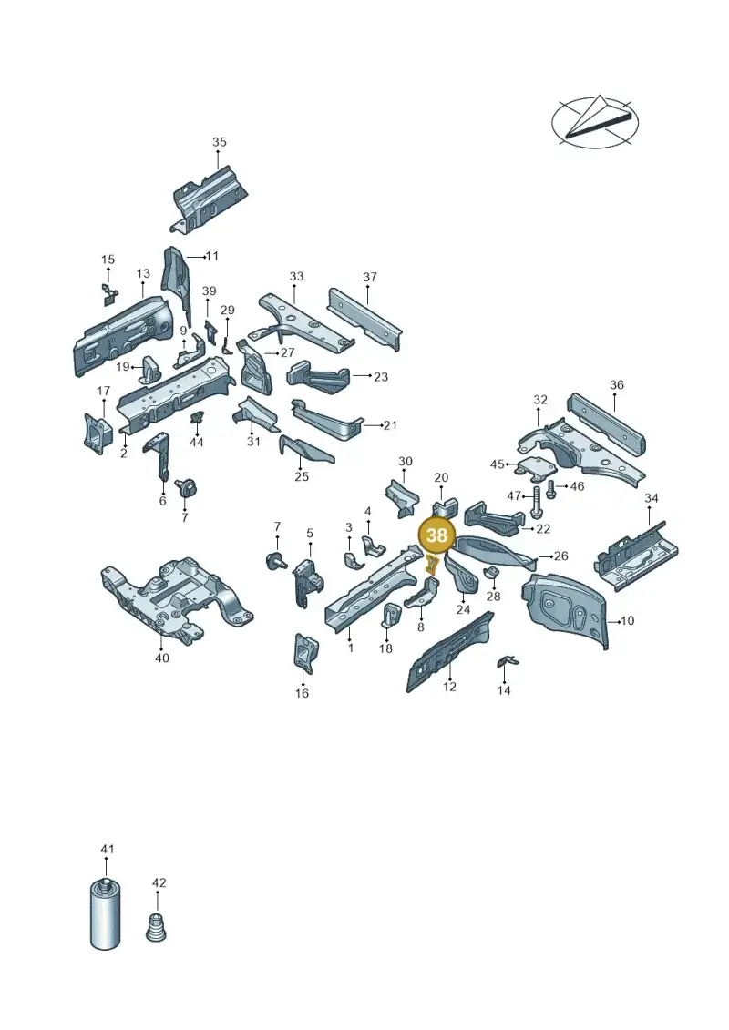 1EA864421 — Audi Q4 Sportback (2021-2022) diagram 89a803000, position 38