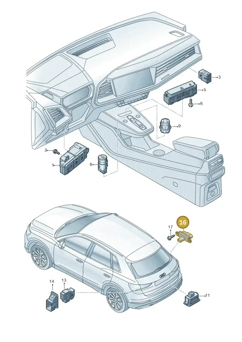 1EA915211A — Audi Q4 Sportback (2021-2022) diagram 89a941500, position 16