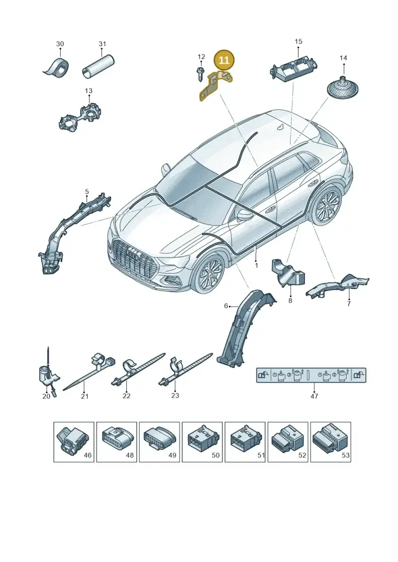 1EA971458J — Audi Q4 Sportback (2021-2022) diagram 89a971950, position 11