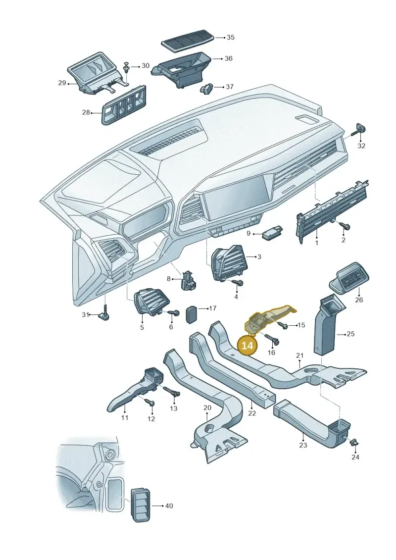 1EB819152C — Audi Q4 Sportback (2021-2022) diagram 89a819100, position 14