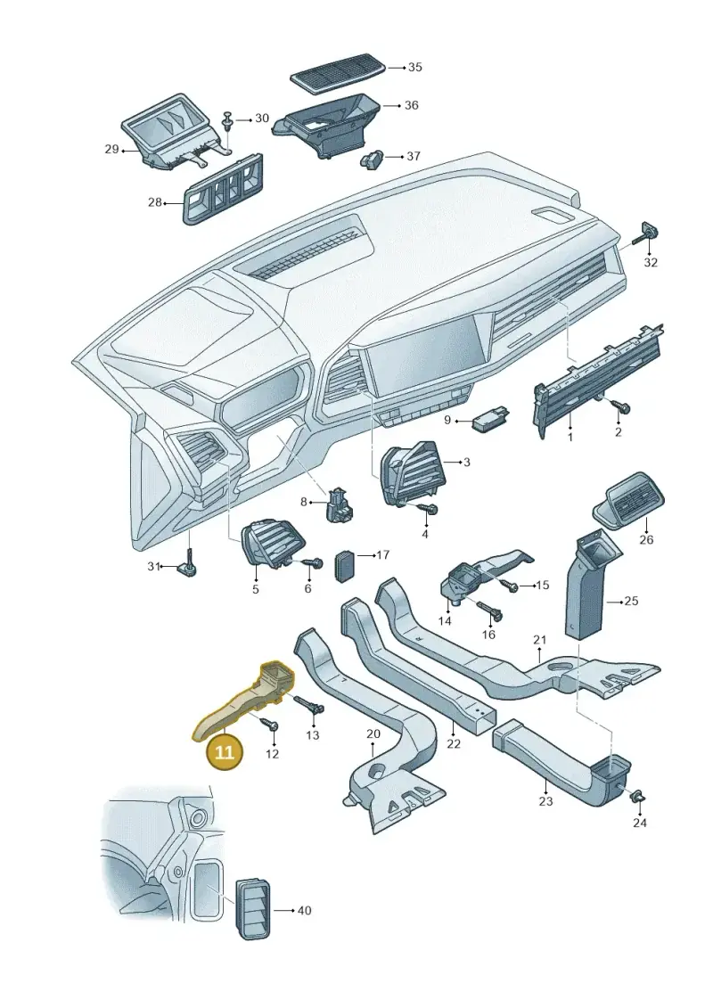 1EC819151D — Audi Q4 Sportback (2021-2022) diagram 89a819100, position 11