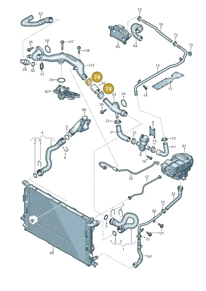 1H0145917A — Audi A6 Av. qu. 3.0 (2012-2018) diagram 788121400, position 74