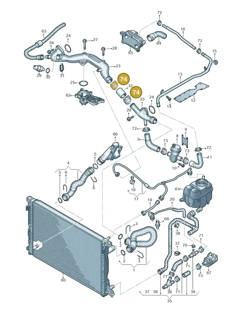 1H0145917A — Audi Q7 qu. 3.0 TDI (2015-2019) diagram 859121400, position 74