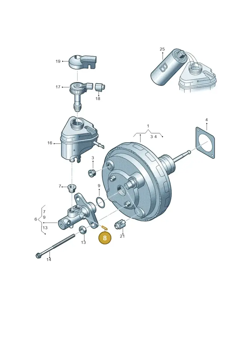 1H0611037 — Audi Q7 qu. 3.0 TDI (2009-2015) diagram 493612100, position 8