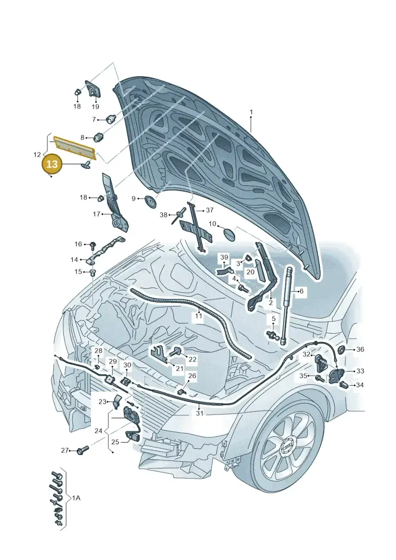 1H0823717 — Audi A7 Sportback (2014-2018) diagram 711823000, position 13