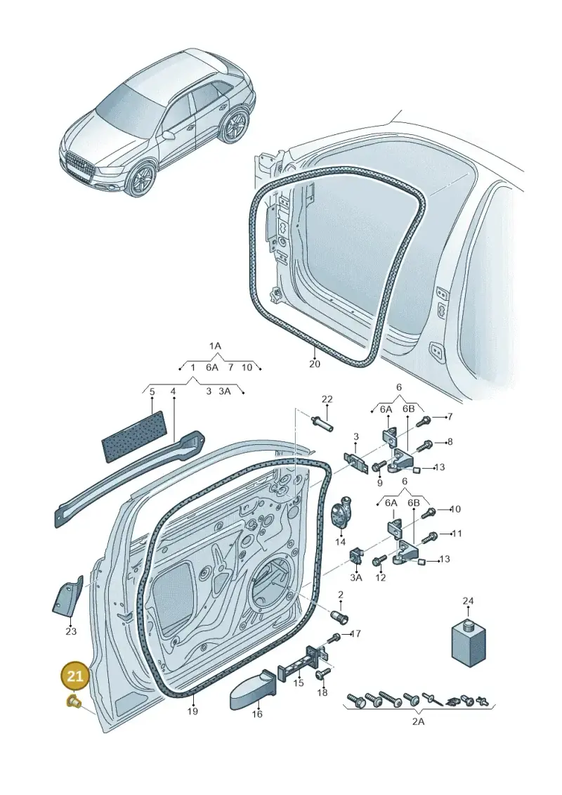 1H0853586 — Audi Q3 1.4 (2012-2016) diagram 728831100, position 21