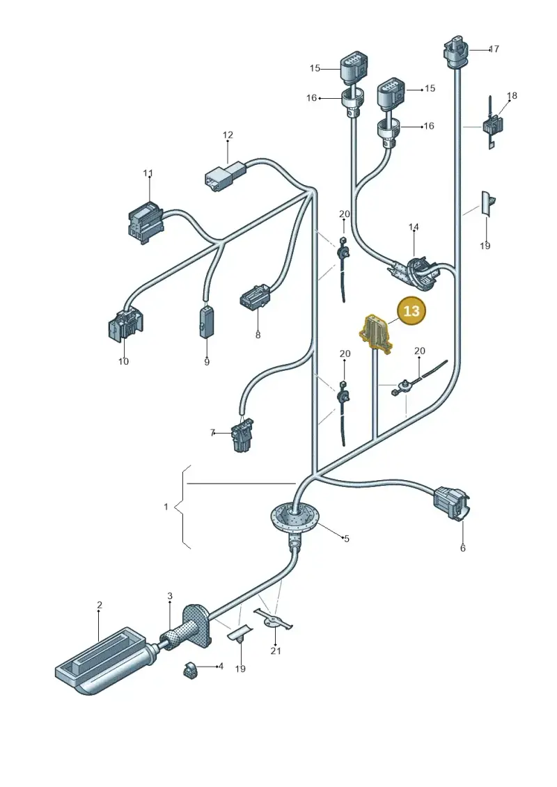 1H0972702A — Audi A3 Cabrio (2016-2020) diagram 745972330, position 13