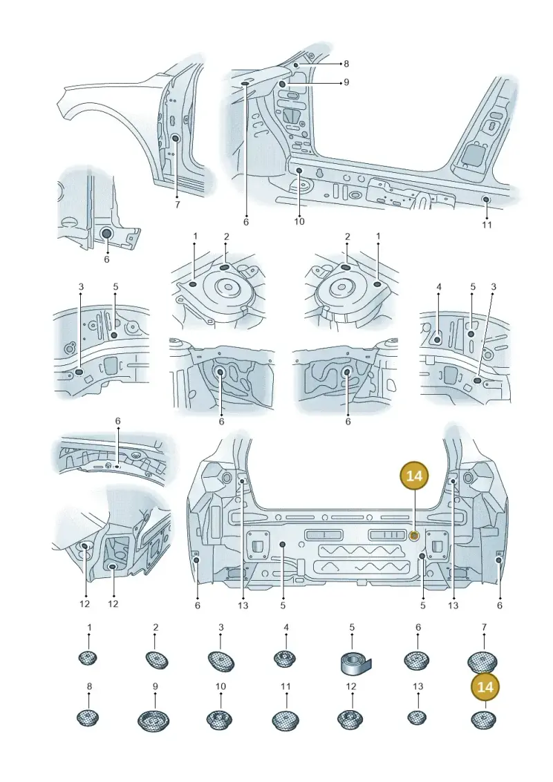 1H4971908A — Audi A1 sportback 1.0 (2018-) diagram 592803360, position 14