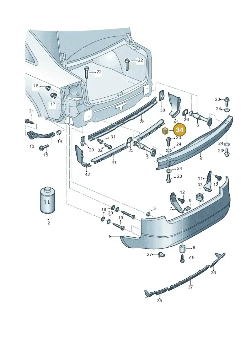 1H9864733 — Audi RS6 qu. (2003-2004) diagram 290807500, position 34