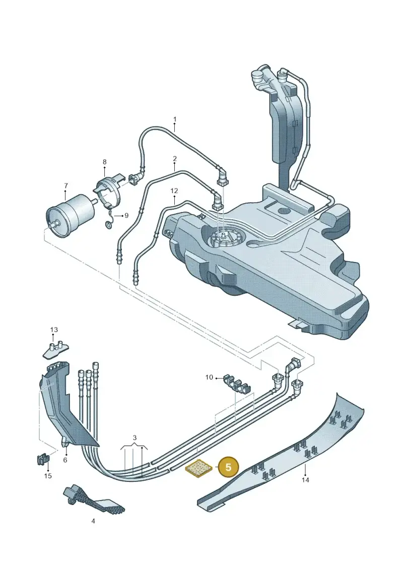 1H9864733 — Audi A3 Sportback (2008-2013) diagram 412201200, position 5
