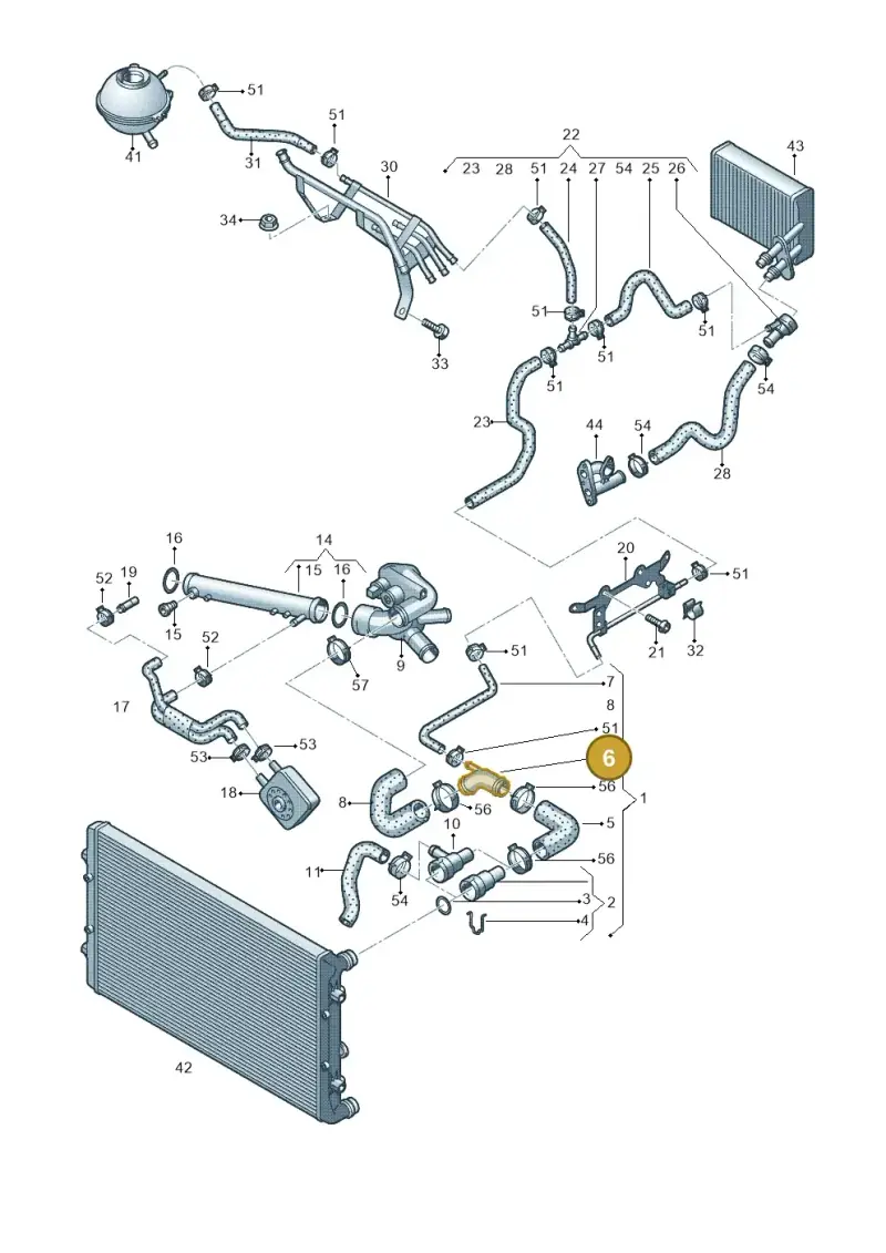 1J0121087B — Audi A3 Sportback (2008-2013) diagram 412121580, position 6