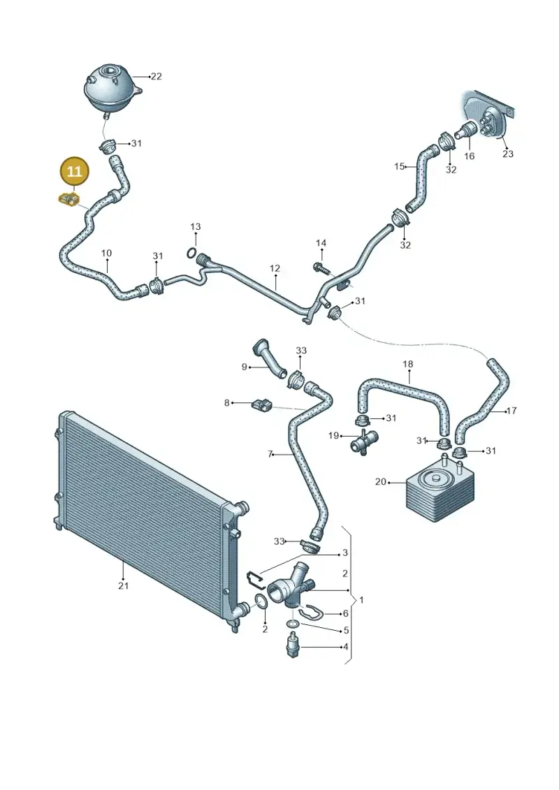 1J0121093AR — Audi A3 Sportback (2008-2013) diagram 412121330, position 11