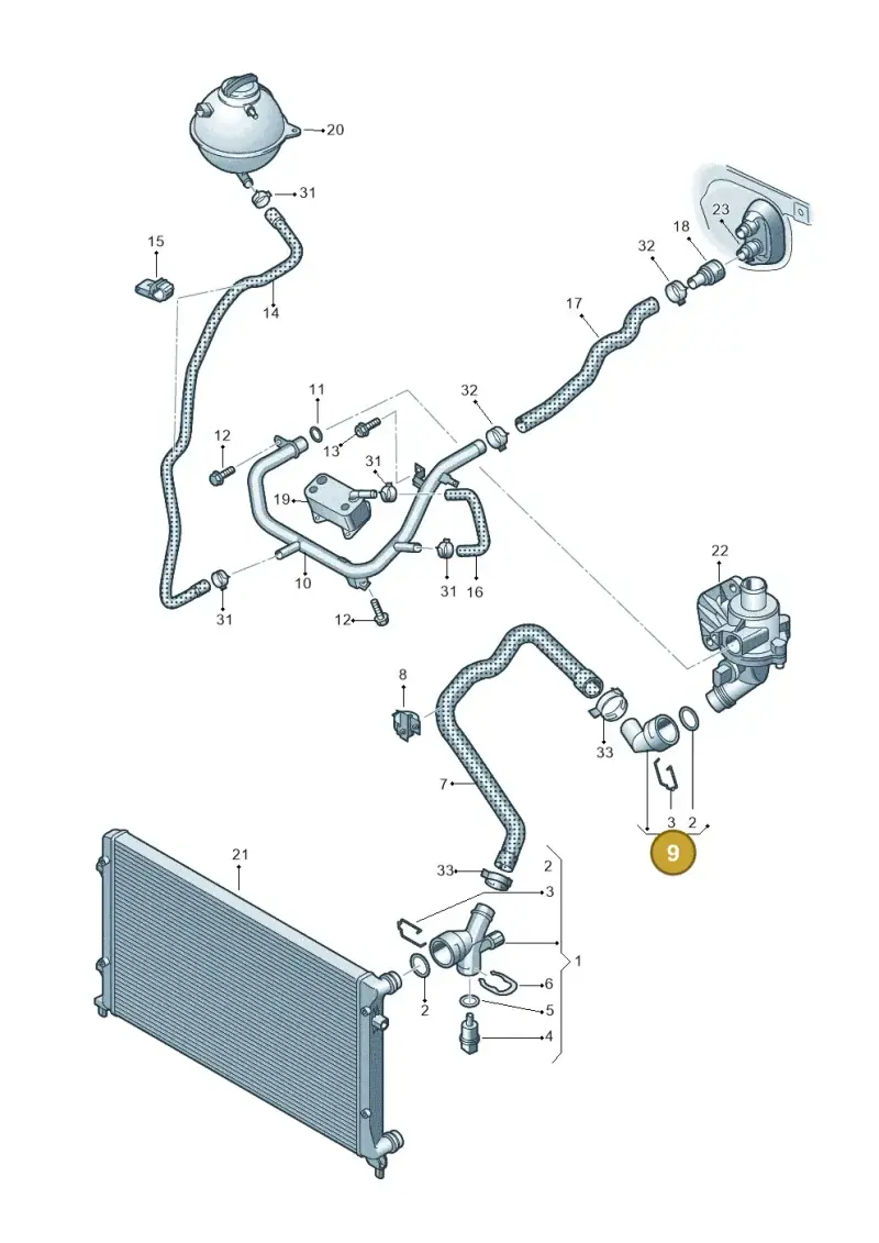 1J0122291 — Audi A3/S3/Sportb./qu. 08 (2007-) diagram 412121530, position 9