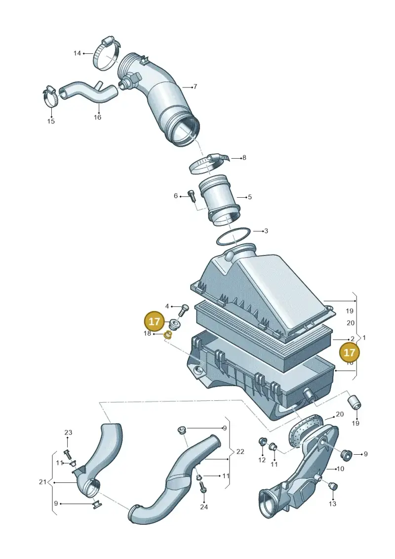 1J0129669 — Audi TT Coupe/Roadster (2002-2006) diagram 194129300, position 17