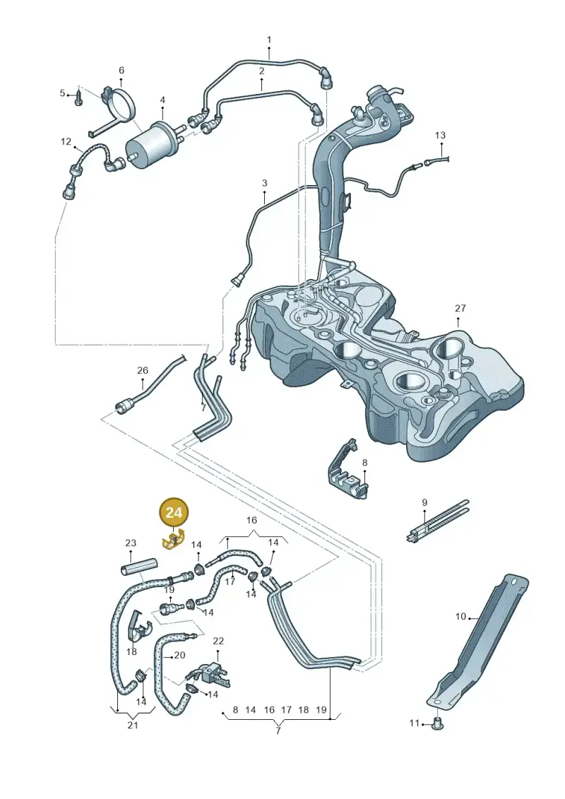 1J0130325 — Audi TTRS Plus Coupe (2009-2014) diagram 676201250, position 24