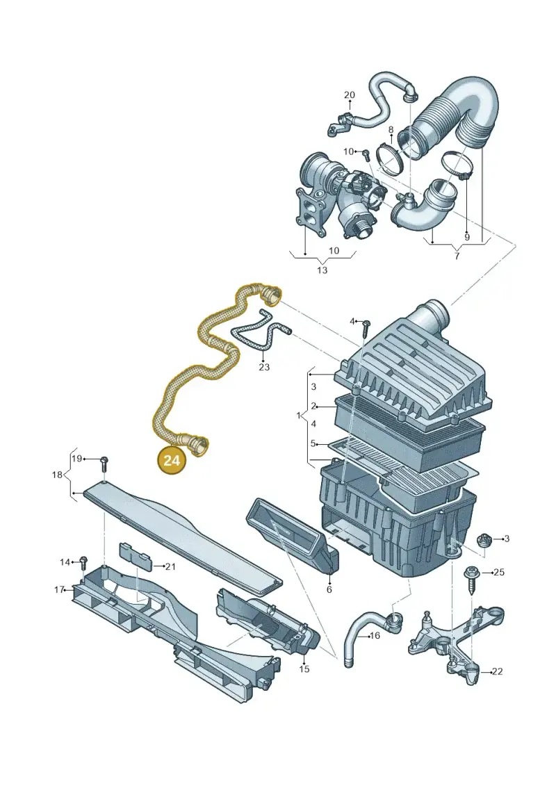 1J0131510 — Audi A3 Sportback (2016-2020) diagram 850133200, position 24