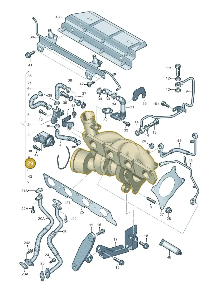 1J0145769D — Audi Q3 1.4 (2012-2016) diagram 412145650, position 29