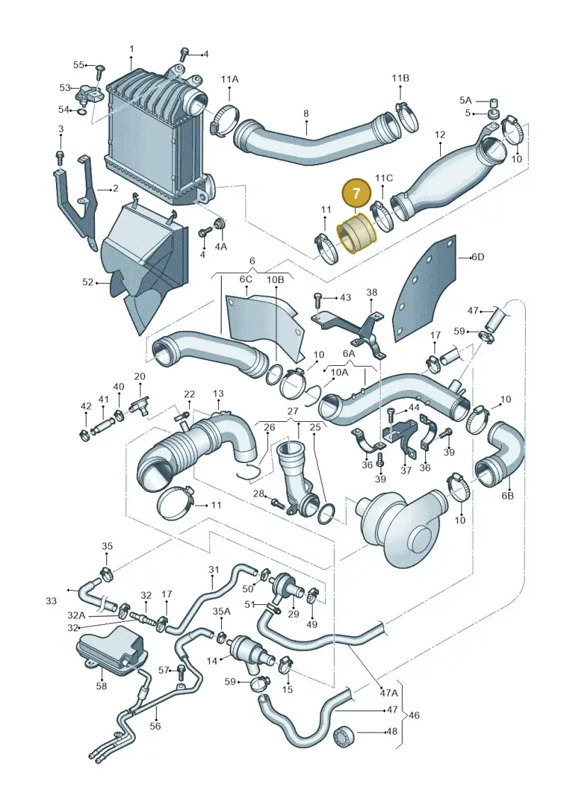 1J0145834A — Audi A3/S3/QUATTRO (2000-2003) diagram 194145750, position 7