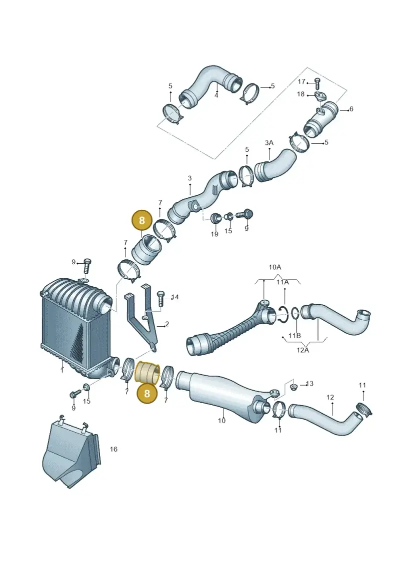 1J0145834A — Audi A3/S3/QUATTRO (2000-2003) diagram 194145800, position 8